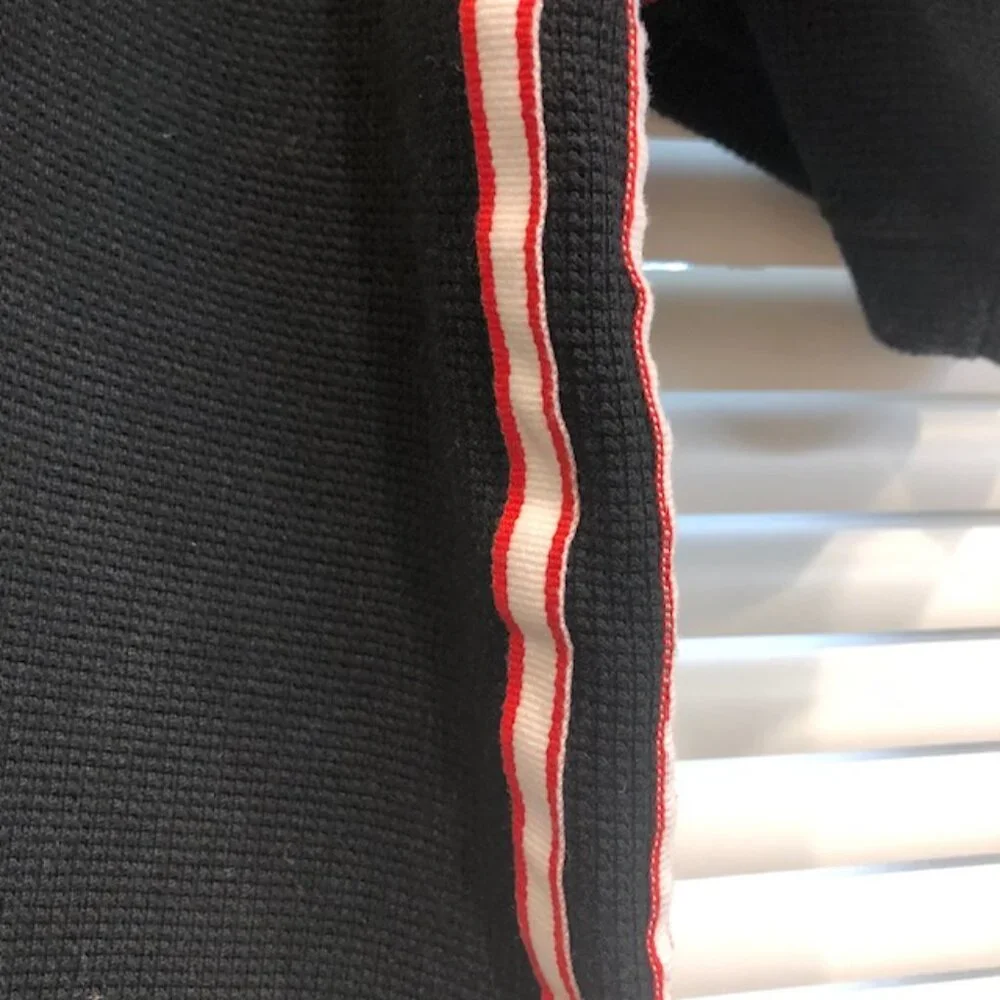 Adidas Vintage Black White Red Polo Shirt Size XXL.